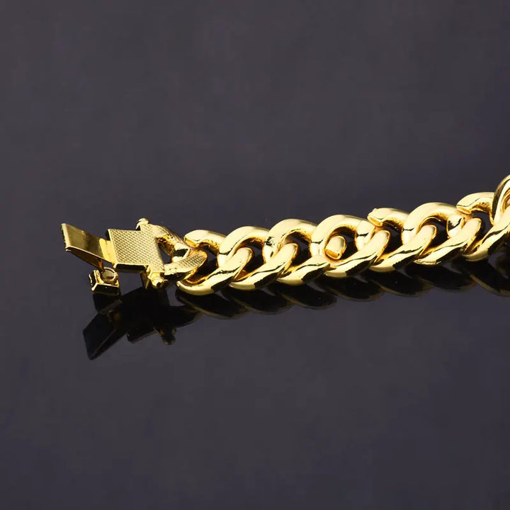 Gold-Tone Miami Cuban Link Bracelet