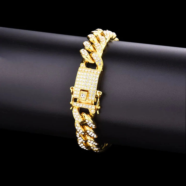 Gold-Tone Miami Cuban Link Bracelet