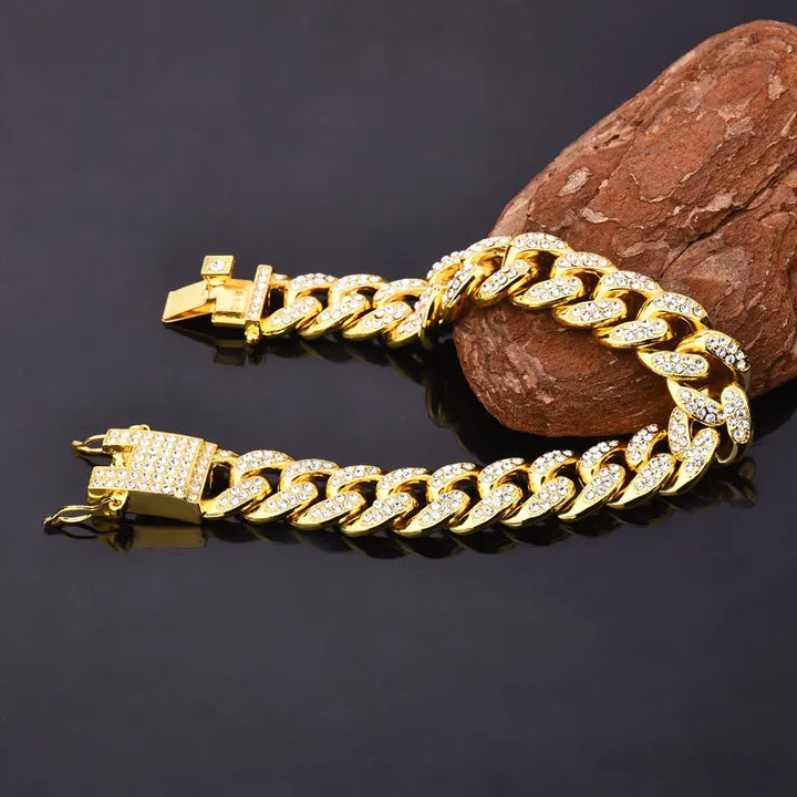 Gold-Tone Miami Cuban Link Bracelet