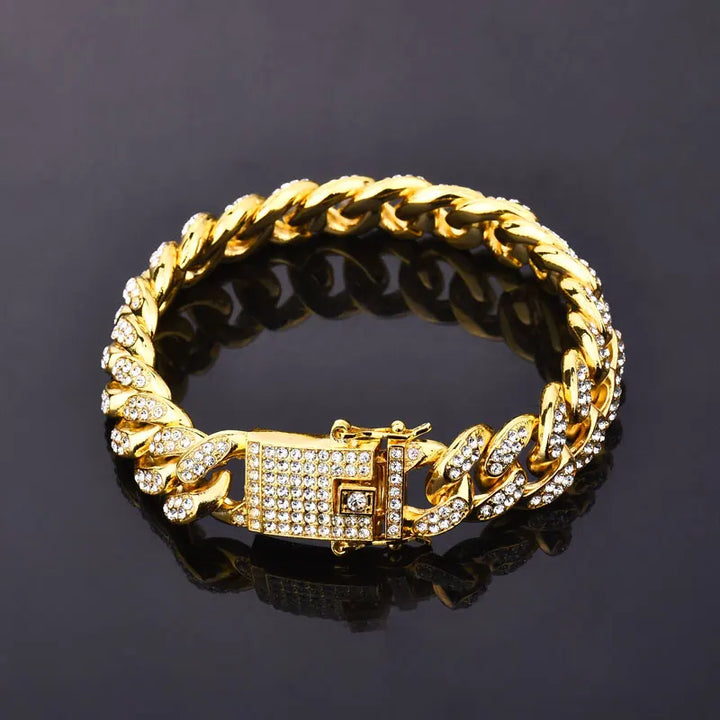 Gold-Tone Miami Cuban Link Bracelet