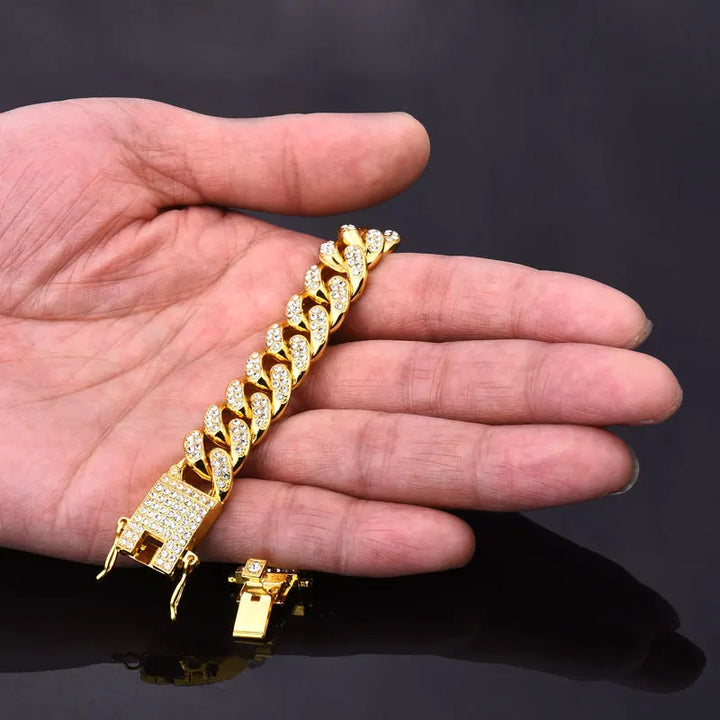 Gold-Tone Miami Cuban Link Bracelet