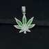 Enamel Rhinestone Maple Leaf Pendant Necklace